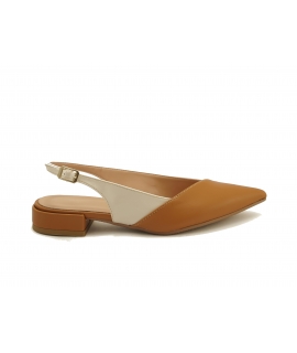 VSI LIVI two-tone vegan ballet flats honey white elegant slingbacks Made in Italy