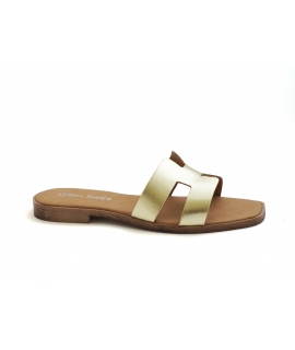 VSI CYPRUS Chaussons vegan en maïs doré à bout carré faits main Fabriqué en Italie