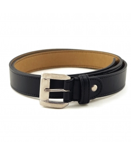 Ceinture végétalienne VSI AVERIS, pomme noire, boucle carrée argentée, fabriquée à la main en Italie