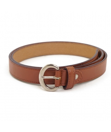 Ceinture vegan VSI DUDI en cuir couleur pomme avec boucle arrondie, fabriquée à la main en Italie