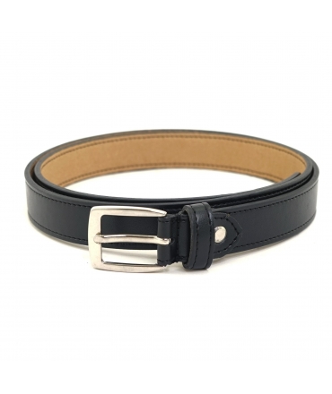 VSI FELIA Vegan Belt Black Apple Silver Buckle Handcrafted Made in Italy