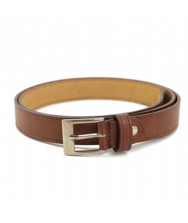 VSI KANU Fine brown vegan belt with silver square buckle