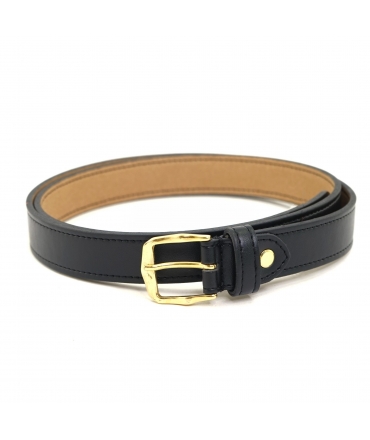 VSI KIVOR Vegan Belt Black Apple Gold Buckle Handcrafted Made in Italy