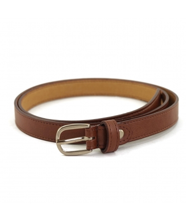 VSI ISILI Vegan Brown Belt with Silver Buckle, Handmade in Italy