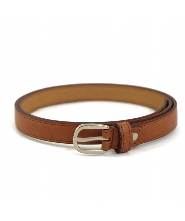 VSI ISILI Vegan Apple Brown Belt with Handcrafted Silver Buckle Made in Italy