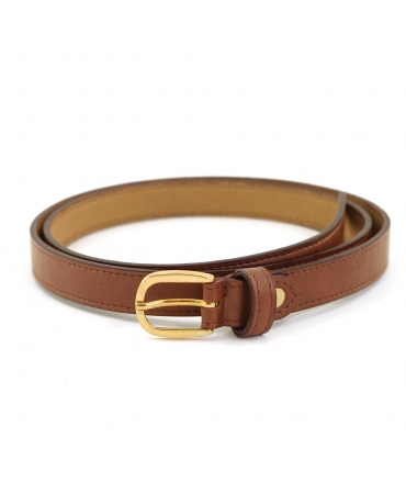 VSI ISILI Vegan Apple Brown Belt with Gold Buckle, Handcrafted in Italy