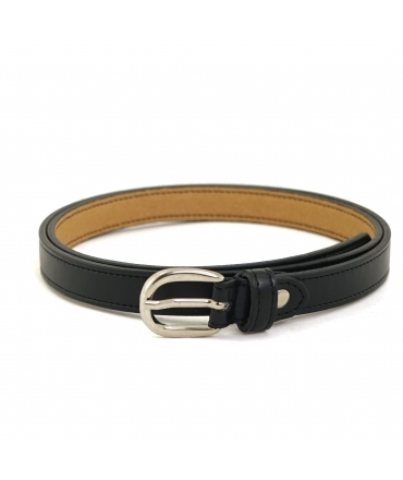 VSI YNA Eco-friendly vegan apple belt with black rounded silver buckle, Made in Italy