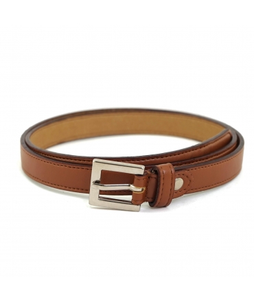 VSI OLI Thin vegan belt brown apple square buckle silver Made in Italy