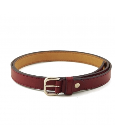 Ceinture végétalienne VSI TRILLY marron avec boucle dorée, fabriquée à la main en Italie