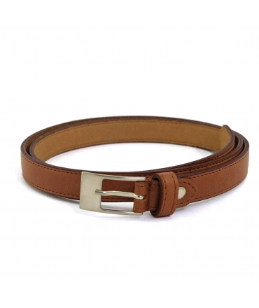 VSI KIVA vegan belt, apple-colored leather, rectangular buckle, handmade in Italy