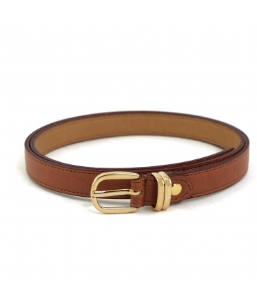Ceinture vegan VSI LANAI, vert pomme, boucle dorée, passants dorés, fabriquée en Italie