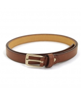Ceinture VSI NAXA Vegan Marron Rectangulaire Boucle Argentée Fabriquée à la Main en Italie
