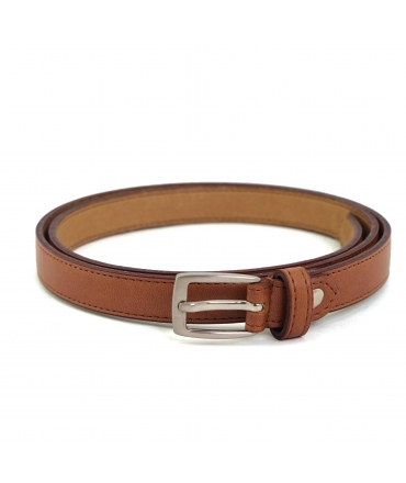 VSI NAXA Black Vegan Belt with Thin Apple Shape and Square Buckle Made in Italy