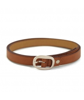 Ceinture fine vegan écologique VSI RINDA, pomme marron, boucle ronde