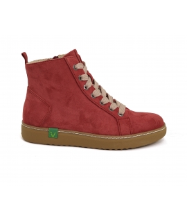 JANA Vegan Shoes Mujer Zapatillas altas recicladas con cordones y cremallera lateral