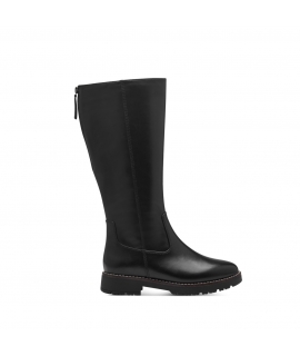 JANA Bottes mi-mollet vegan noires, jambe réglable, imperméables, bout rond, zip