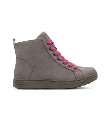 JANA Women's Recycled Colorful Vegan High-Top Sneakers with Laces and Side Zip