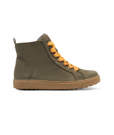 JANA Women's Colorful Sneakers Khaki Green Recycled Laces Zip Vegan