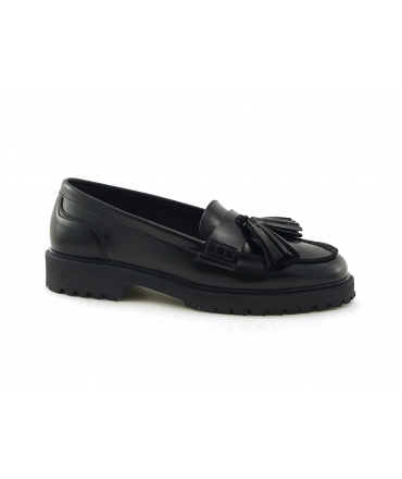 VSI SANDER mocassini vegan lucidi neri nappe scarpe vegan Made in Italy