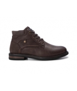 Bottines vegan homme REFRESH, lacets marron, zip