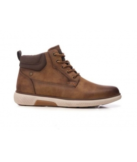 Baskets montantes vegan REFRESH pour homme, camel, à lacets, zip intérieur