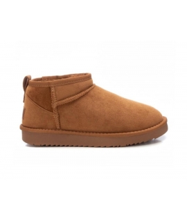 XTI Vegan Faux Fur Brown Padded Comfortable Plush Ankle Boots