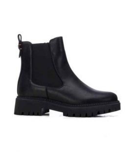 REFRESH Stivaletti vegan neri beatles elastico zip laterale suola spessa