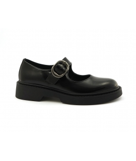 Zapatos bajos veganos Mary Jane para bebé VSI CLEO en negro brillante, fabricados en Italia