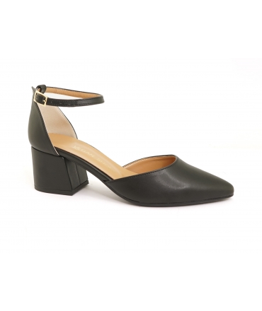 VSI APRIL Schwarze vegane Sandalen, Maisabsatz, vegane Schuhe, hergestellt in Italien