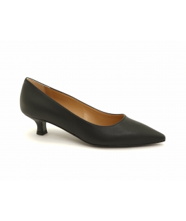 VSI SELY Schwarze vegane Pumps aus Mais, vegane Schuhe mit niedrigem Zehenbereich, hergestellt in Italien