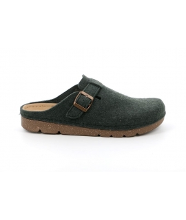 GRUNLAND VEG TOPP vegane Hausschuhe für Herren recycelt mit verstellbarer Schnalle