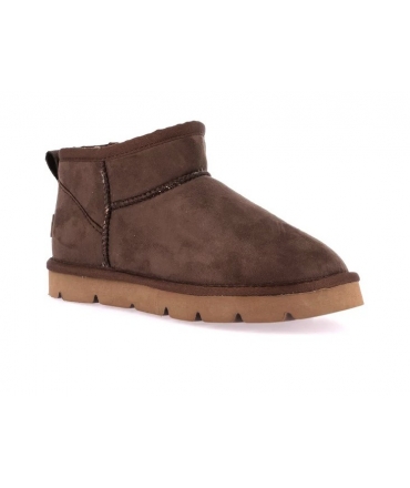 GRUNLAND vegan CHAB boot dark brown faux fur warm padded