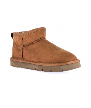 GRUNLAND vegan CHAB brown padded ankle boots warm faux fur boots