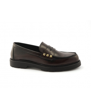 VSI ROCI Vegane Loafer Dunkelbraun mit Lackledernieten Made in Italy