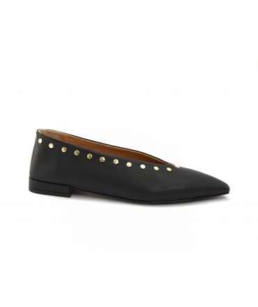 VSI BALLET ballerine vegan accollate nere mais punta borchie Made in Italy