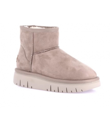 Bota plataforma acolchada beige CHOT vegano GRUNLAND con pelo sintético