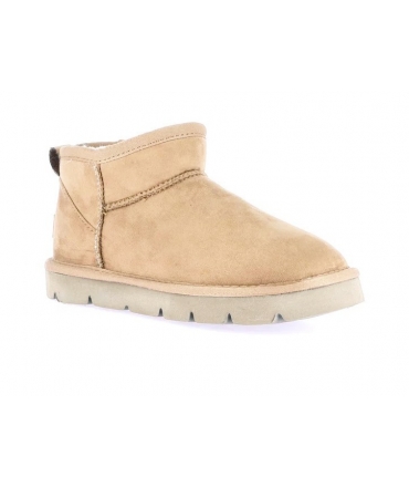 Bottines basses chaudes rembourrées en fausse fourrure beige GRUNLAND vegan CHAB