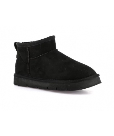 Bottines chaudes rembourrées en fausse fourrure noire GRUNLAND vegan CHAB