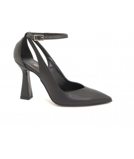 VSI ANISSA Corn Cut Out Black Pumps Spool Heel Closed Toe Vegan Shoes Made in Italy Eco