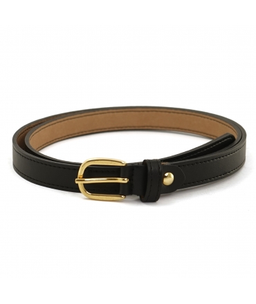 Ceinture végétalienne noire VSI ISILI Apple avec boucle dorée fabriquée à la main Fabriqué en Italie