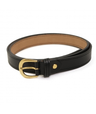 VSI TALIA Ceinture végétalienne pomme noire avec boucle dorée fabriquée à la main Fabriqué en Italie