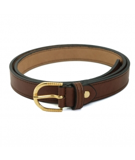 VSI REIN Ceinture en cuir végétalien teint avec boucle arrondie dorée fabriquée à la main Fabriqué en Italie