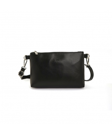 Pochette vegan noire VSI ENVIE, sac à main en forme de pomme, bandoulière ajustable, fermeture éclair, fabriquée en Italie
