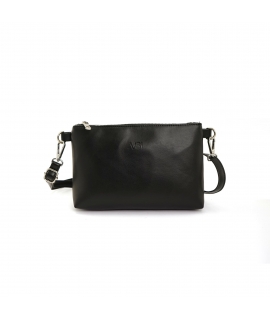 Pochette vegan noire VSI ENVIE, sac à main en forme de pomme, bandoulière ajustable, fermeture éclair, fabriquée en Italie