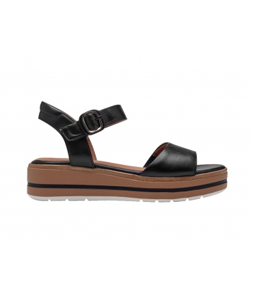 JANA sandalias veganas mujer negro cuña tira banda verano zapatos veganos