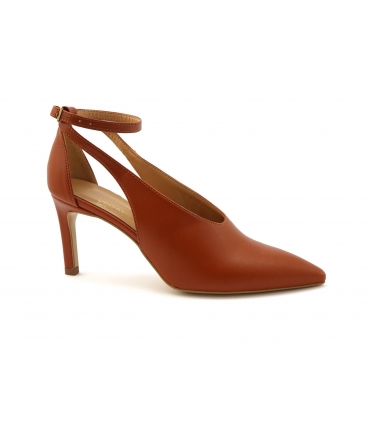 VSI LIPSIA Brown Cut-Out Pumps with Pointed Heels Vegan Shoes Made in Italy
