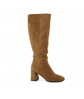 VSI ANEVA Botas veganas marrones tac&oacute;n ancho punta redonda cremallera made in Italy