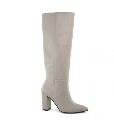 Botas tubulares veganas VSI ARY Turtledove puntera tacón ancho Made in Italy