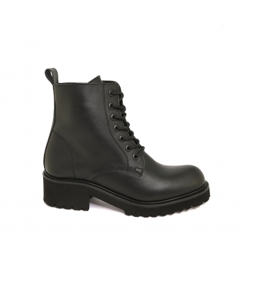 VSI KLESTA Botas militares negras Botas impermeables 7 agujeros tacón con cremallera zapatos veganos Made in Italy