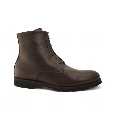 VSI BOERO Scarponcino vegan uomo marrone scuro suola VIBRAM lacci zip Made in Italy
